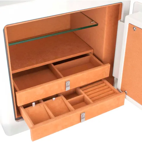Barska AX13104 White Jewelry Safe - 18"W x 14"D x 17-1/2"H, 1.01 Cubic Ft. - Image 4