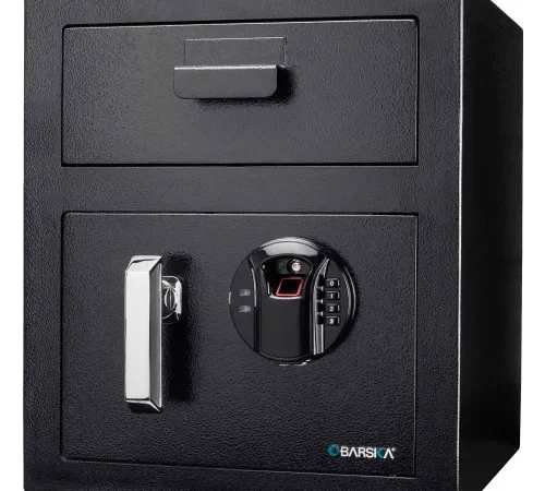 Barska AX13108 Biometric Keypad Depository Safe - 13-3/4"W x 13-3/4"D x 16"H, 0.72 Cubic Ft.