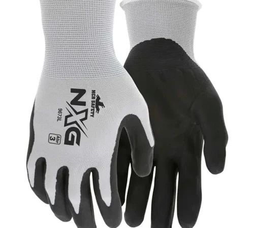 MCR Safety 9673L Memphis Foam Nitrile Gloves, Large, 13 Gauge, Gray/Black - Pkg Qty 12
