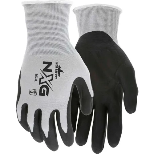 Memphis" 9673S Nitrile Dipped Foam Gloves, Small, Gray/Black, 13 Gauge - Pkg Qty 12