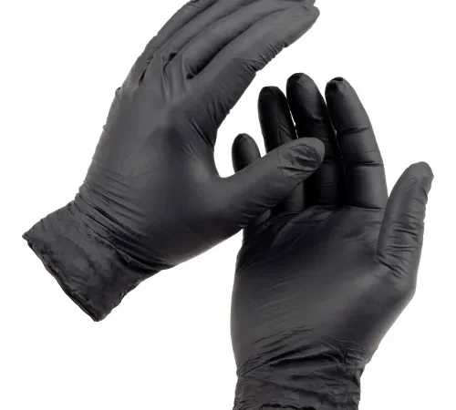 Ammex® ABNPF Textured Medical/Exam Nitrile Gloves, Powder-Free, Black, Small, 100/Box