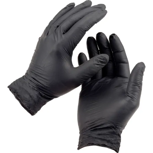 Ammex® ABNPF Textured Medical/Exam Nitrile Gloves, Powder-Free, Black, Medium, 100/Box