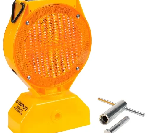 5785469 Individual Solar LED Barricade Light, Amber, 3-Way On/Off Switch