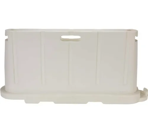 White plastic storage tote with handles