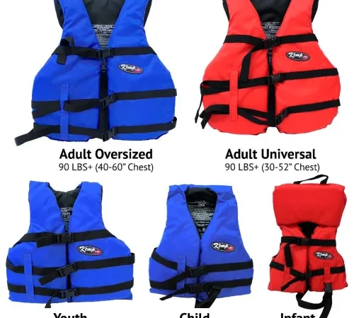 Kemp Child Universal Life Vest, Red & Black, 20-002-CHILD-RED