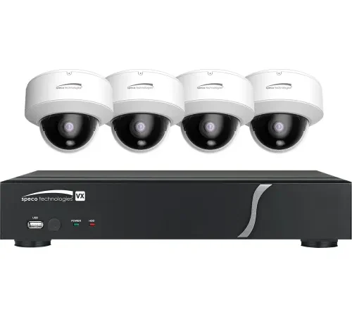Speco ZIPT4D1 4-Channel HD-TVI DVR and 4 Dome Camera Kit, 1TB
