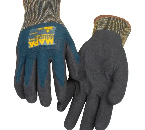 Pair of MAPA blue coated work gloves