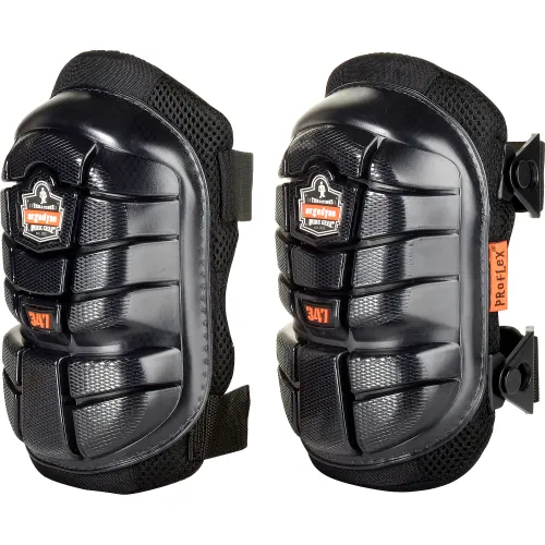 Ergodyne ProFlex 347 Lightweight Gel Knee Pads, Long Cap, Black, 18447 - Image 2