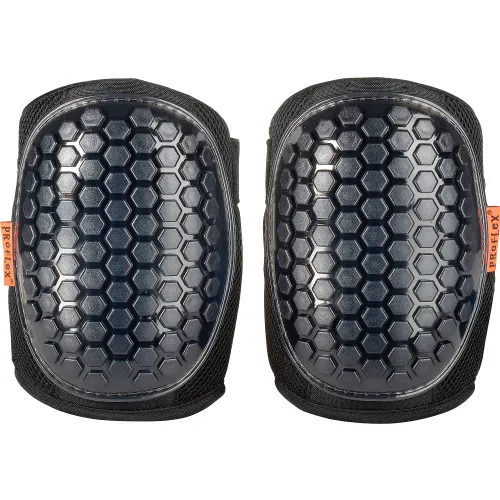 Ergodyne ProFlex 367 Lightweight Gel Knee Pads, Round Cap, Black, 18467