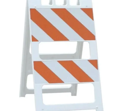 Plasticade 100-WT12B8EG All Plastic Maintenance Free Type II Traffic Barricade, White, Foldable