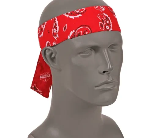 Ergodyne® Chill-Its® 6700 Evaporative Cooling Bandana - Tie, Red Western, One Size