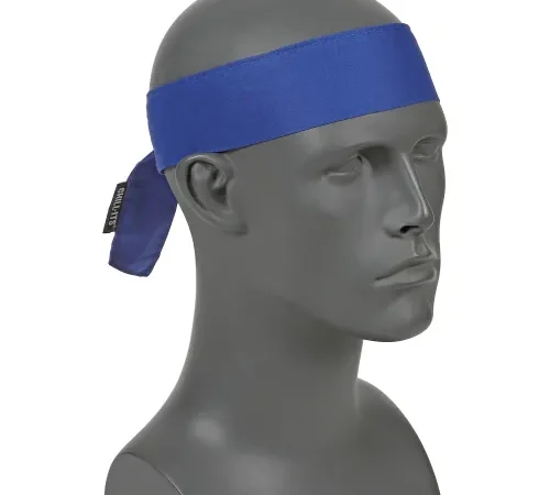 Ergodyne® Chill-Its® 6700 Evaporative Cooling Bandana - Tie, Solid Blue, One Size