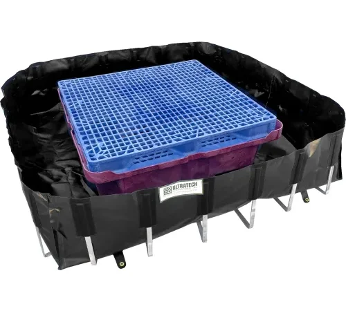 UltraTech Ultra-IBC Berm, 72" x 72" x 18", Black/Gray/Red