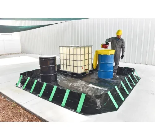 UltraTech Ultra-Containment Berm, Compact Model, 6' x 6' x 1', 24 MIL PVC, Black