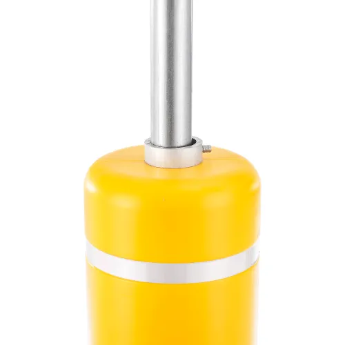 Yellow toilet brush holder with metal handle