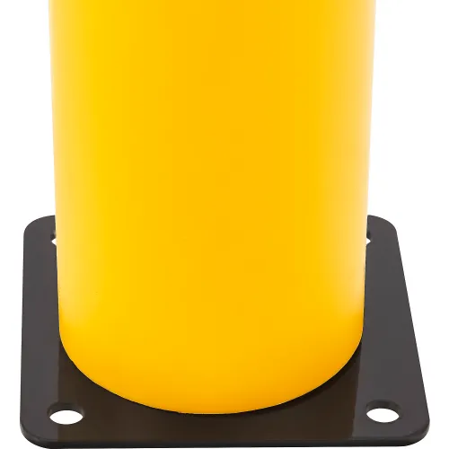 Global Industrial" Plastic Flex Bollard with 8' Sign Post, 52''H x 7''D, Yellow/Red Tape - Image 3