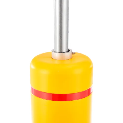 Global Industrial" Plastic Flex Bollard with 8' Sign Post, 52''H x 7''D, Yellow/Red Tape - Image 4