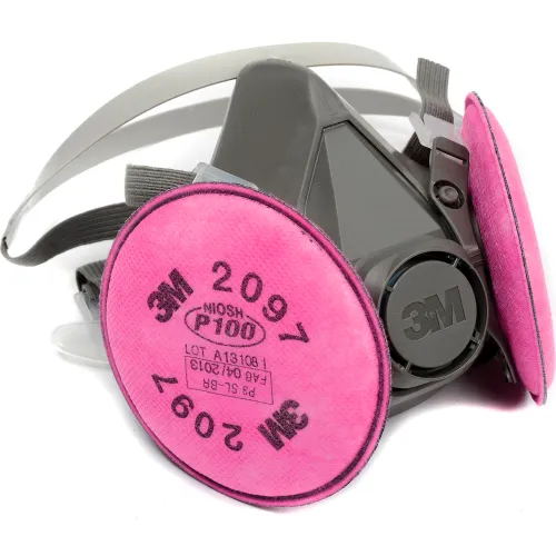 3M P100 respirator mask with pink filters