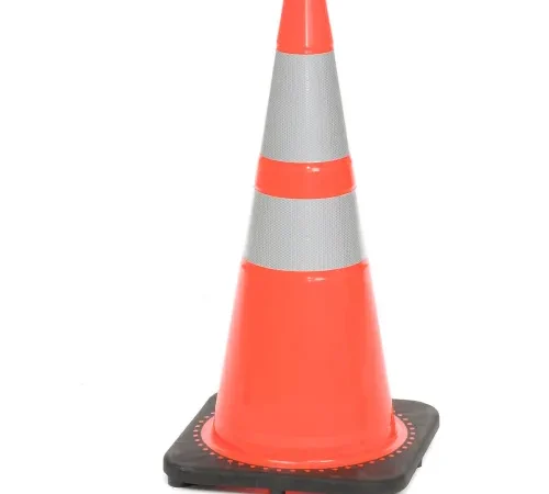 Cortina, 28" Traffic Cone, Reflective, Orange W/ Black Base, 7bs