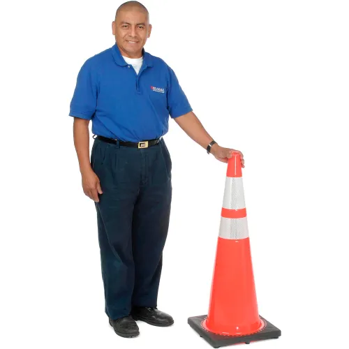 Cortina, 36" Traffic Cone, Reflective, Orange W/ Black Base, 10 lbs - Pkg Qty 4 - Image 4