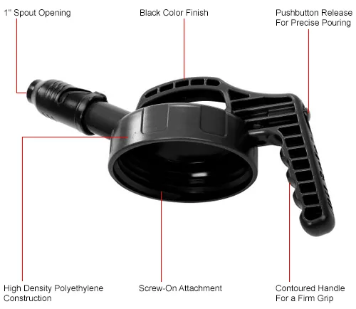Oil Safe Stumpy Pour Spout Lid, Black, 100501 - Image 4