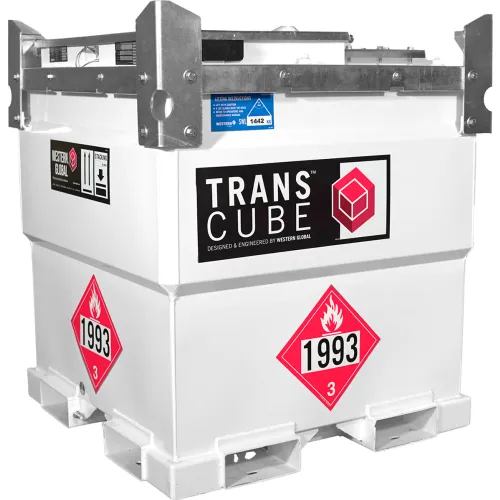 Western Global 251 Gallon TransCube Gasoline Transportable Fuel Storage Tank, 115V / 12GPM Pump Kit - Image 3