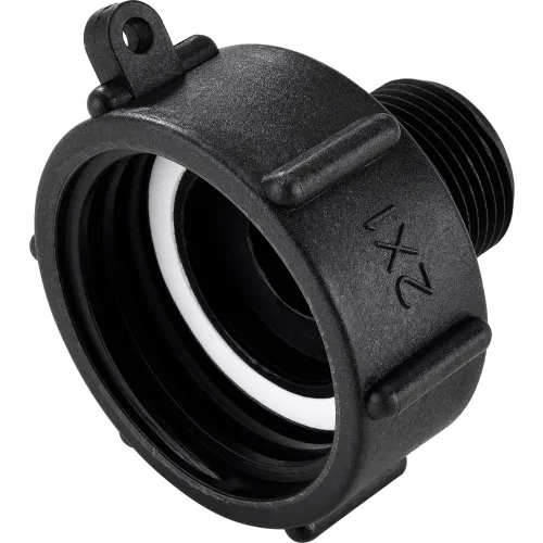 Global Industrial" Polypropylene S60x6 Female Buttress x 1" Male BSP Pipe Thread Adapter