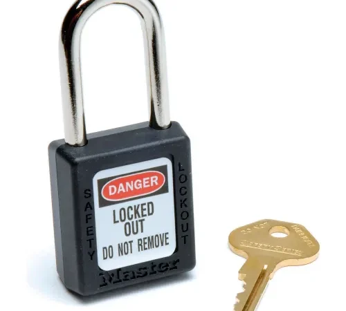 Master Lock® Safety 410 Series Safety Zenex" Thermoplastic Padlock, Black, 410BLK