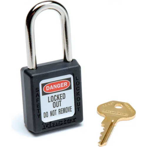 Master Lock® Safety 410 Series Safety Zenex" Thermoplastic Padlock, Black, 410BLK