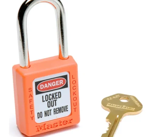 Master Lock® Safety 410 Series Zenex" Thermoplastic Padlock, Orange, 410ORJ