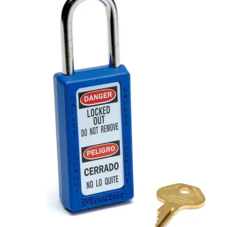 Master Lock® Safety 411 Series Zenex" Thermoplastic Padlock, Blue, 411BLU