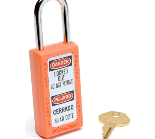 Master Lock® Safety 411 Series Zenex" Thermoplastic Padlock, Orange, 411ORJ