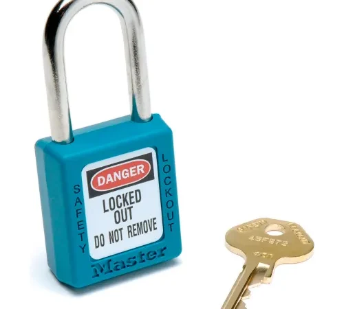 Master Lock® Safety 410 Series Zenex" Thermoplastic Padlock, Teal, 410TEAL