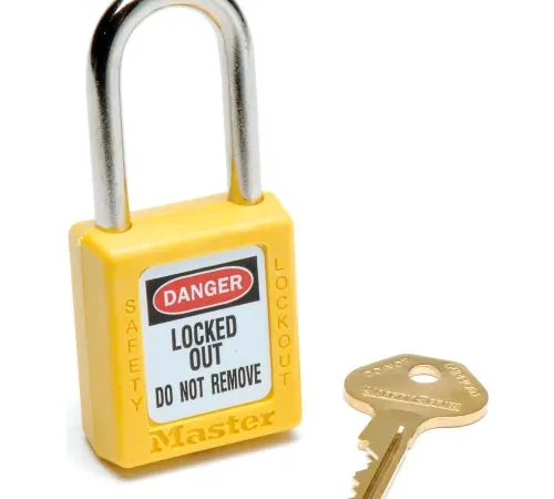 Master Lock® Safety 410 Series Zenex" Thermoplastic Padlock, Yellow, 410YLW