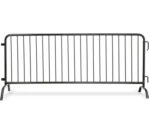 Queue Solutions CrowdMaster" 1000 Steel Barricade, 100"L x 43"H, Bridge Feet, Black