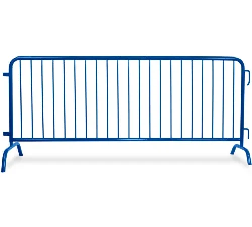 Queue Solutions CrowdMaster" 1000 Steel Barricade, 100"L x 43"H, Bridge Feet, Blue