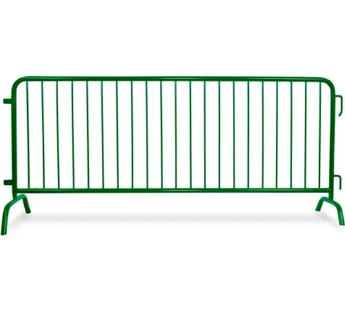 Queue Solutions CrowdMaster" 1000 Steel Barricade, 100"L x 43"H, Bridge Feet, Green