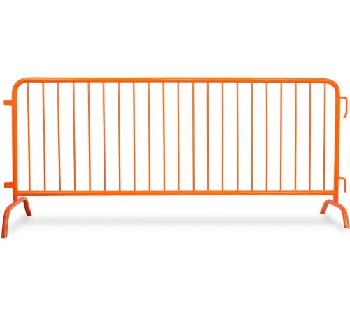 Queue Solutions CrowdMaster" 1000 Steel Barricade, 100"L x 43"H, Bridge Feet, Orange