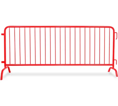 Queue Solutions CrowdMaster" 1000 Steel Barricade, 100"L x 43"H, Bridge Feet, Red
