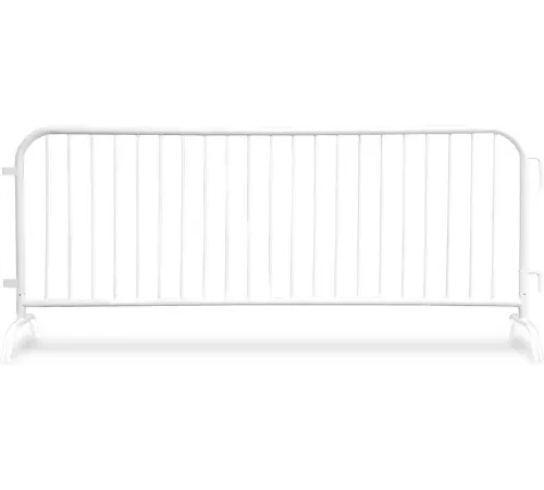 Queue Solutions CrowdMaster" 1000 Steel Barricade, 100"L x 43"H, Bridge Feet, White
