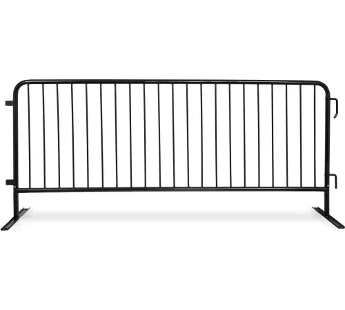 Queue Solutions CrowdMaster" 1000 Steel Barricade, 100"L x 43"H, Flat Feet, Black