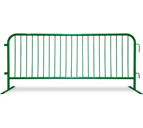 Queue Solutions CrowdMaster" 1000 Steel Barricade, 100"L x 43"H, Flat Feet, Green