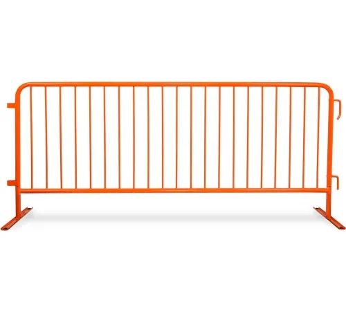 Queue Solutions CrowdMaster" 1000 Steel Barricade, 100"L x 43"H, Flat Feet, Orange