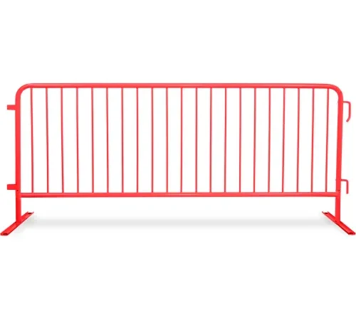 Queue Solutions CrowdMaster" 1000 Steel Barricade, 100"L x 43"H, Flat Feet, Red
