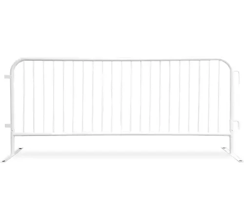 Queue Solutions CrowdMaster" 1000 Steel Barricade, 100"L x 43"H, Flat Feet, White