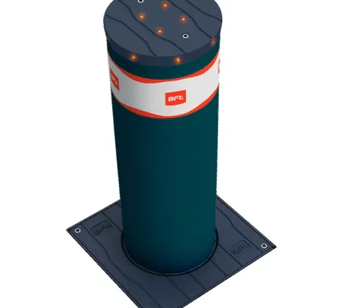 BFT Semi- Automatic Retractable Security Bollard, 8-5/8" Dia., Silver