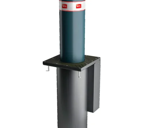 BFT Automated Retractable Security Bollard with Lights,10-3/4" Dia., Gray