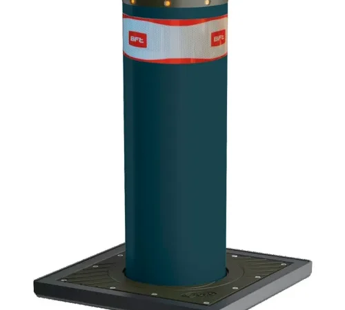 BFT Fixed Crash-Rated Security Bollards with Lights, 10-3/4" Dia, Green