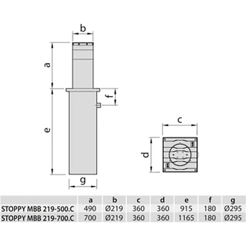 BFT Automated Retractable Security Bollard with Lights and Buzzer, 8-5/8" Dia., Silver - Image 5