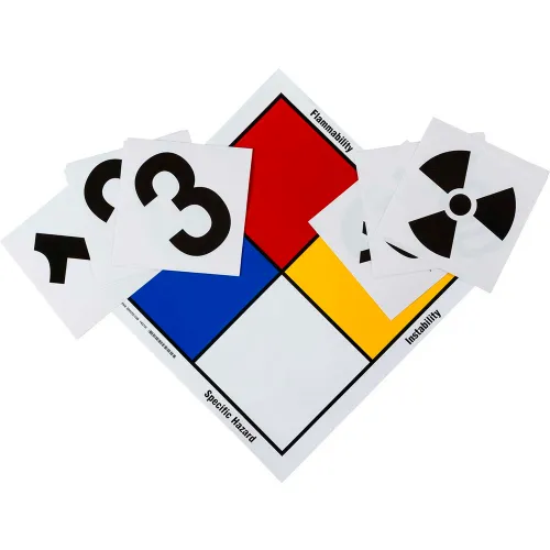 Brady 99444 NFR Vinyl Sign Kit, 15" X 15", Red/Yellow/Blue/White